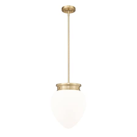 Z-Lite Gideon Pendant, 1-Light, 12.5 In.W x 16 In.H, Modern Gold/Etched Opal 1945P12-MGLD